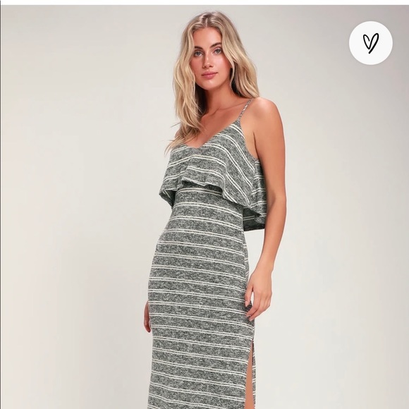 Lulus Striped Bodycon Midi Dress - Picture 3 of 6